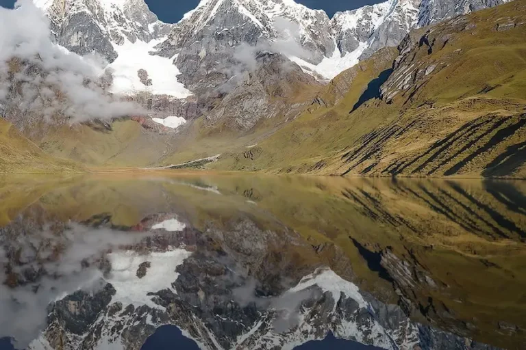 Mountain valley with snowy peaks on the Huayhuash Trek 5 Days in Peru