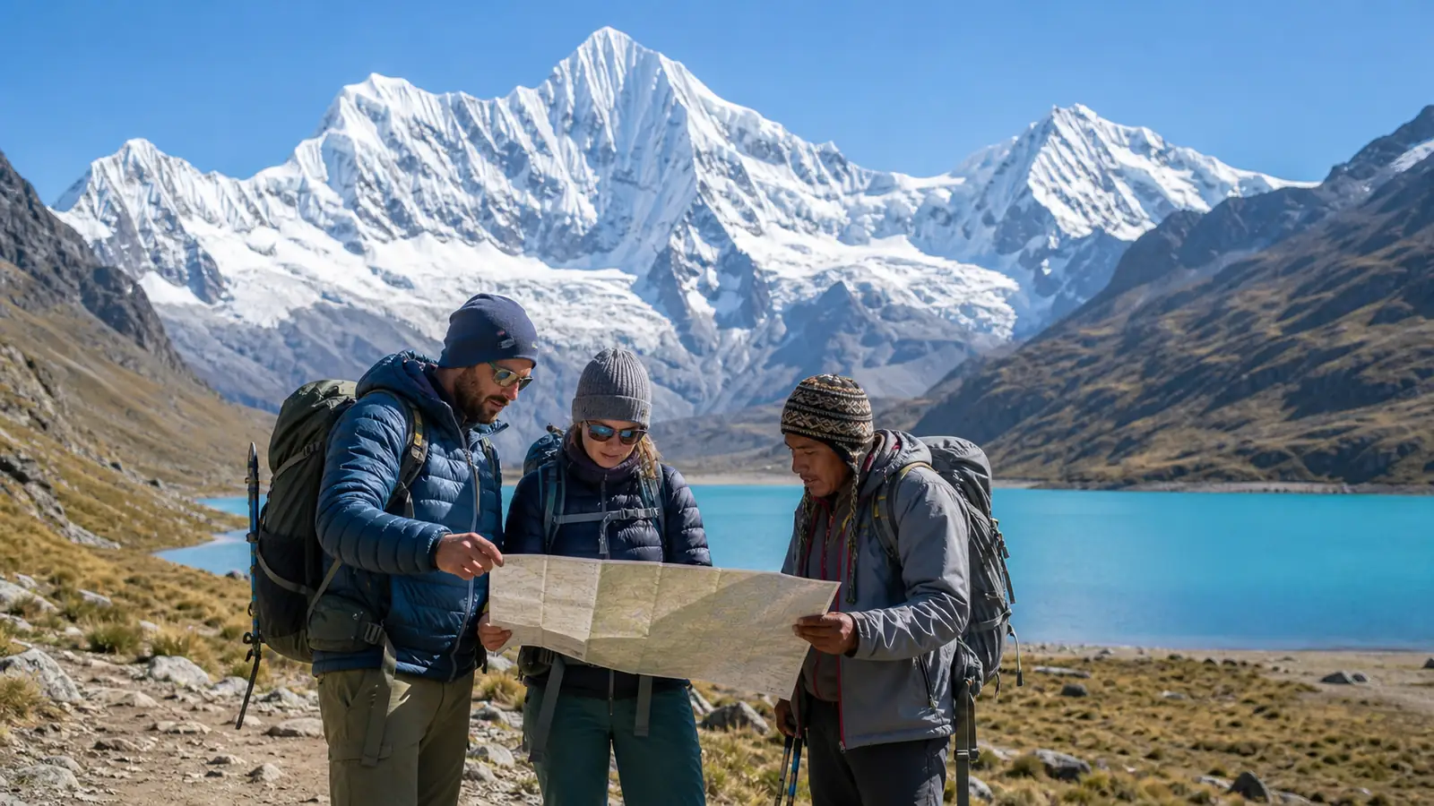 Huayhuash Trek Map: Route, Camps and Mountain Passes